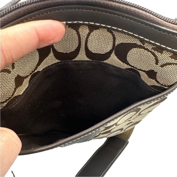 COACH Brown Signature Canvas Crossbody - Picture 4 of 9